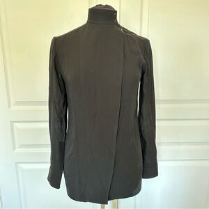 Alexander Wang black Silk blouse in XS with high collar